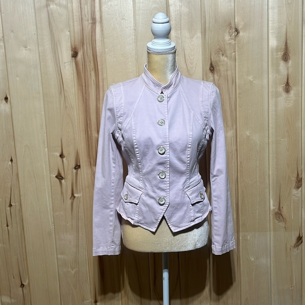 White House Black Market Light Pink Jean Jacket